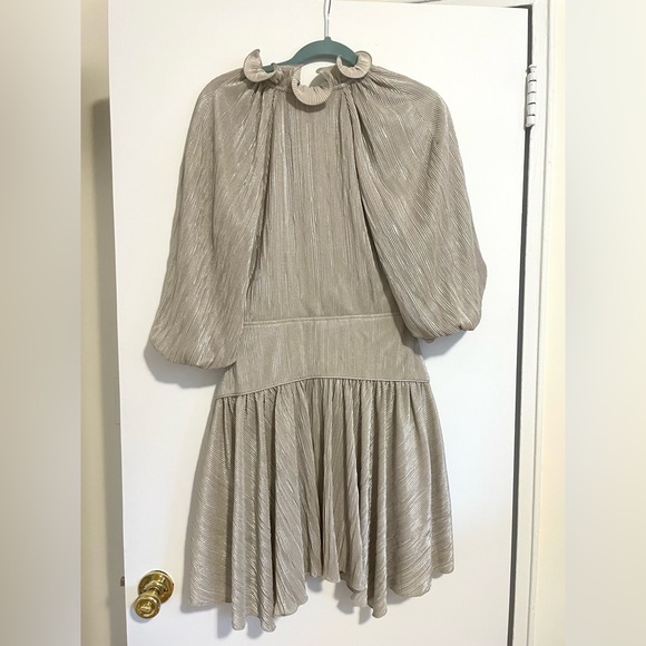 JONATHAN SIMKHAI Ximena Plisse Puff Sleeve Mini Dress NWT - Picture 3 of 7